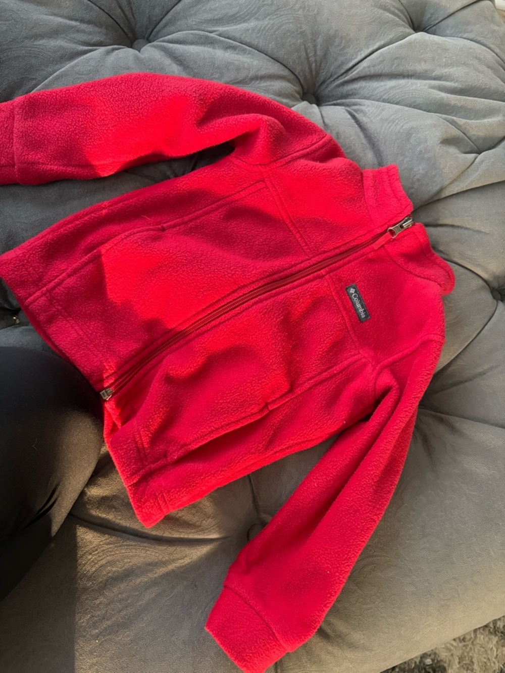 Columbia Kids Red Full-Zip Fleece Jacket 4T